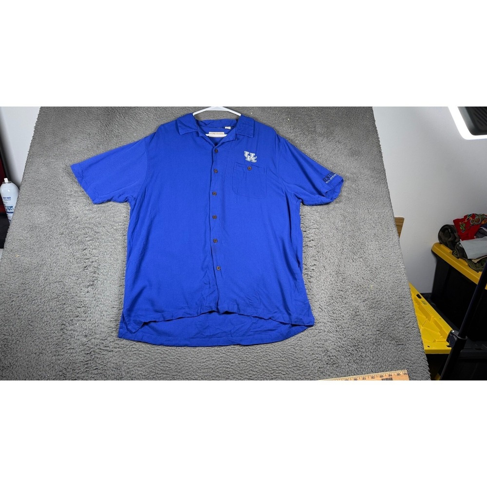 Chiliwear Kentucky Wildcats Mens Large Blue Rayon Button Down Camp Shirt NCAA